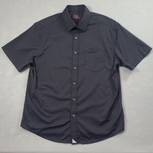 EUC UNTUCKit Shirt Men's sz M Black Nylon Blend Button Up Short Sleeve